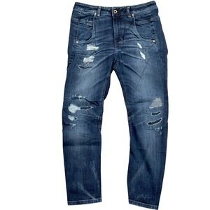 Diesel DNA Fayza Jeans Women 27W‎ 25L Blue Relaxed Boyfriend Distressed Stretch